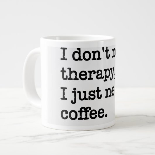 Jumbo Einige Tage, eine normale Tasse Jota (Vorderseite Links)