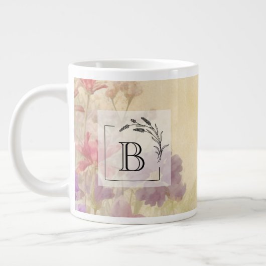 Jumbo für die personalisierte Anfangsmonogramm Jumbo-Tasse (Links)