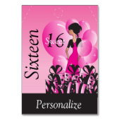 Jumbo-Gift-Tag - 16 . Geburtstag Tischnummer (Vorderseite)