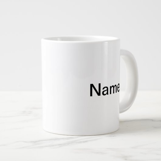 Jumbo Größe Tasse mit "Bitte warten ... Ich denke (Vorderseite Rechts)