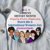 Jumbo-großer März ist der Internationale Frauentag Button (Beispiel)