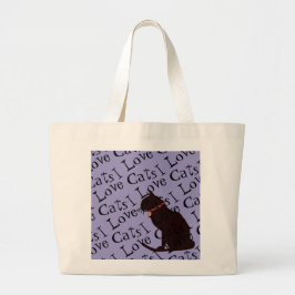 Jumbo I Liebe Cats Lilac Graphic Tasche
