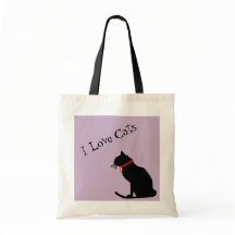 Jumbo I Liebe Cats Lilac und White Graphic Tasche