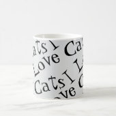 Jumbo I Liebe Cats Schwarz-Weiß-Grafik-Tasche Kaffeetasse (Mittel)