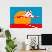 Jumbo-Jet-Flugzeug-Flugzeug abheben Plakat (Heimbüro)