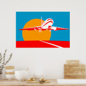Jumbo-Jet-Flugzeug-Flugzeug abheben Plakat (Küche)
