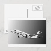 Jumbo-Jet-Flugzeug Postkarte (Vorne/Hinten)