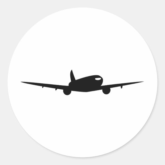 Jumbo Jet Runder Aufkleber (Vorderseite)