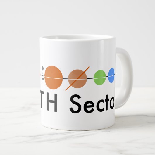 Jumbo-Kaffee-Tasse im Erdsektor Jumbo-Tasse (Vorderseite Rechts)