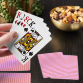 Jumbo-Karten mit rosa Streifen Spielkarten (Insitu)