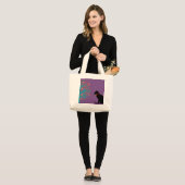 Jumbo Lilac Black Cat Graphic-Tasche Stoffbeutel (Vorderseite (Model))