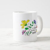 JUMBO Mug 20 oz. Whimsical Floral Design Jumbo-Tasse (Vorderseite Rechts)