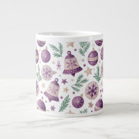 Jumbo-Mug – Festives Lila-Glocken-Design