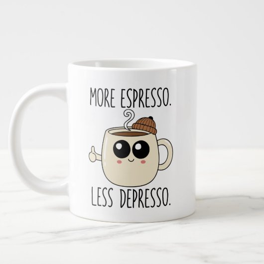 Jumbo Mug - More Espresso. Less Depresso. Jumbo-Tasse (Links)
