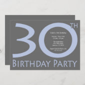 Jumbo Numbers Geburtstagsparty (Lila / grau) Einladung (Vorne/Hinten)