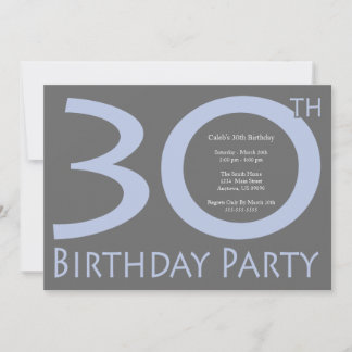 Jumbo Numbers Geburtstagsparty (Lila / grau) Einladung