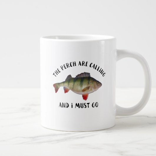 Jumbo Perch Fishing Zitat Männer Hobby-Tasse Jumbo-Tasse (Rechts)