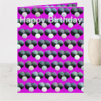 Jumbo Pink Lawn Bowls Birthday Card