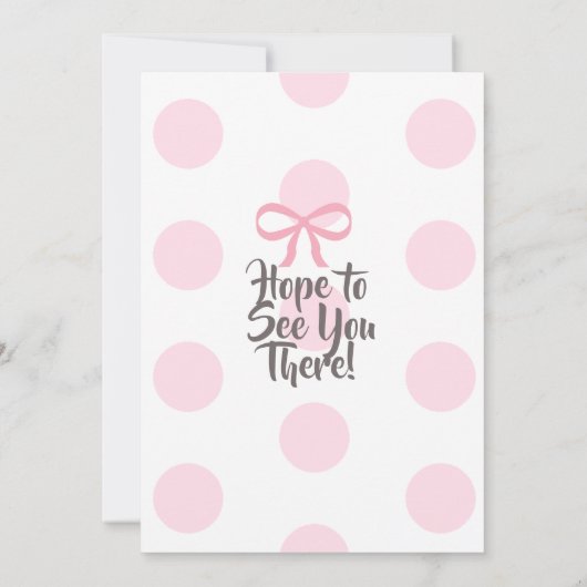 Jumbo Pink Polka Dot Mädchendusche Einladung (Rückseite)