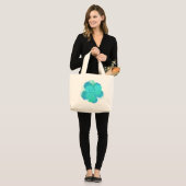 Jumbo Popflower Lagon Stoffbeutel (Vorderseite (Model))