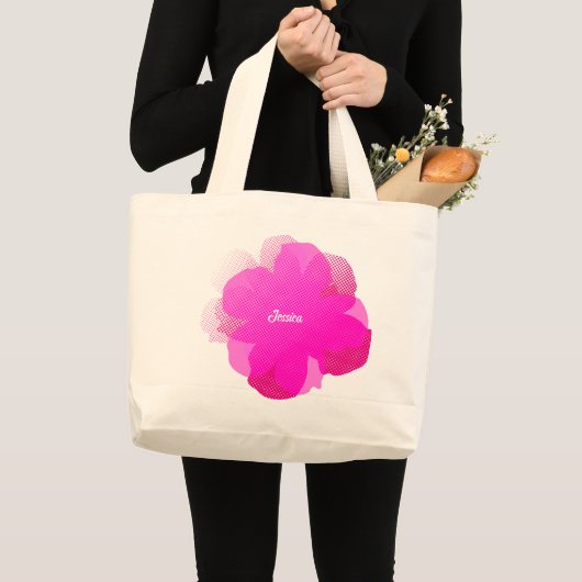 Jumbo Popflower Rose Shocking Stoffbeutel (Vorderseite (Produkt))