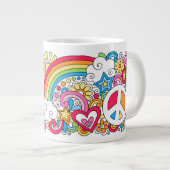 JUMBO Psychedelische Peace Liebe and Happy Tasse i (Vorderseite Rechts)