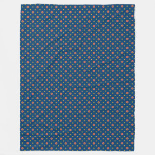 Jumbo Quirky Polka Dots auf Blue Fleece Blanket