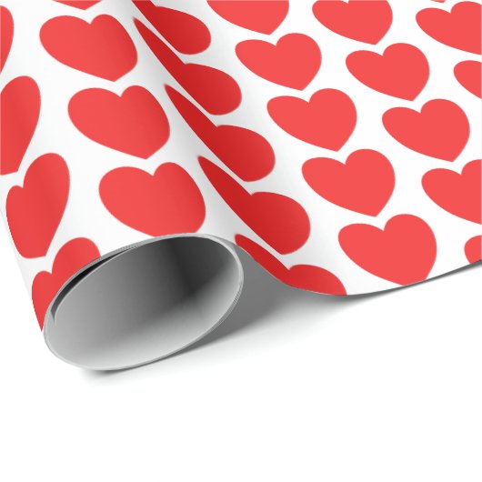 Jumbo Red Heart Pattern Valentine's Geschenk Geschenkpapier (Rolleneckpunkt)