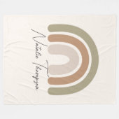 Jumbo Regenbogen niedliche Monogrammbezeichnung Ro Fleecedecke (Vorderseite (Horizontal))