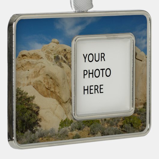 Jumbo Rocks im Joshua-Tree-Nationalpark Rahmen-Ornament Silber (Rechts)