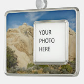 Jumbo Rocks im Joshua-Tree-Nationalpark Rahmen-Ornament Silber (Links)