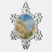 Jumbo Rocks im Joshua-Tree-Nationalpark Schneeflocken Zinn-Ornament (Rechts)