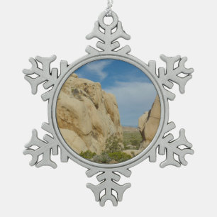 Jumbo Rocks im Joshua-Tree-Nationalpark Schneeflocken Zinn-Ornament