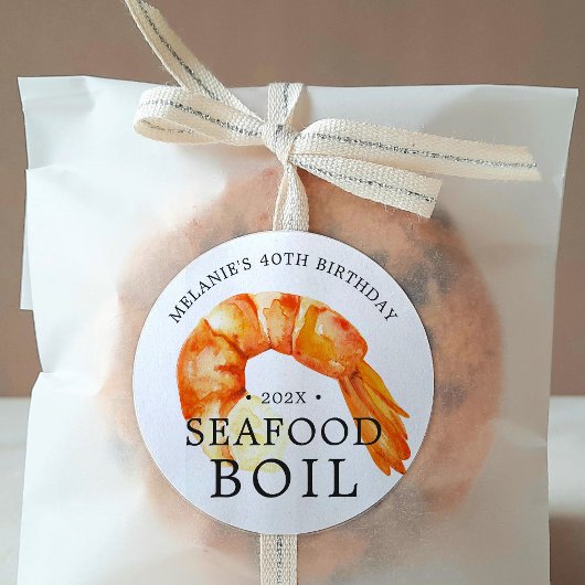 Jumbo Shrimp | Seafood Themed Birthday Party Runder Aufkleber