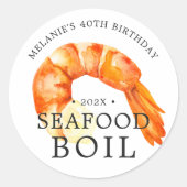 Jumbo Shrimp | Seafood Themed Birthday Party Runder Aufkleber (Vorderseite)