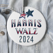 Jumbo-Sized Harris und Walz 2024 Button (Beispiel)