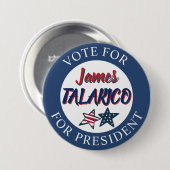 Jumbo-Sized Team James Talarico for President Button (Vorne & Hinten)