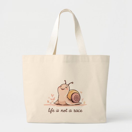 Jumbo Snail Design Tote | Life Is Not a Race   Stoffbeutel (Vorne)