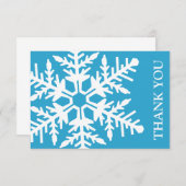 Jumbo Snowflake Dankeschön-Karte (blau / weiß) Einladung (Vorne/Hinten)