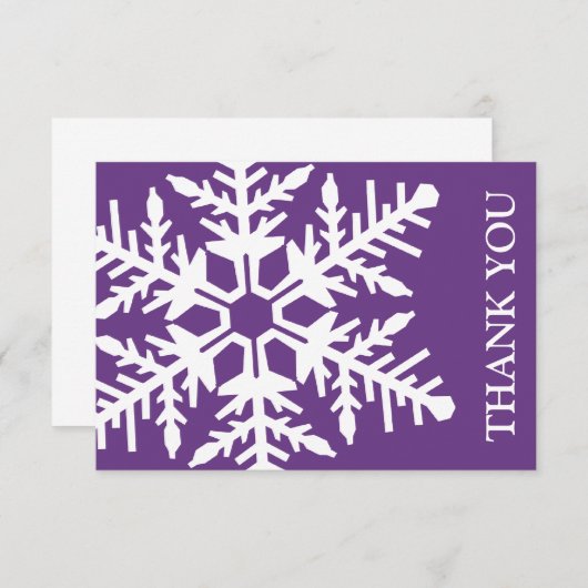 Jumbo Snowflake Dankeschön-Karte (dunkel Lila/weiß Einladung (Vorne/Hinten)