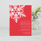 Jumbo Snowflake Hochzeit Einladungen (rot) (Stehend Vorderseite)
