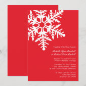 Jumbo Snowflake Hochzeit Einladungen (rot) (Vorne/Hinten)