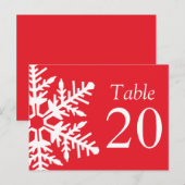 Jumbo-Snowflake-Tischnummern (rot / weiß) Postkarte (Vorne/Hinten)