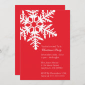 Jumbo Snowflake Weihnachten Party Einladung (rot) (Vorne/Hinten)