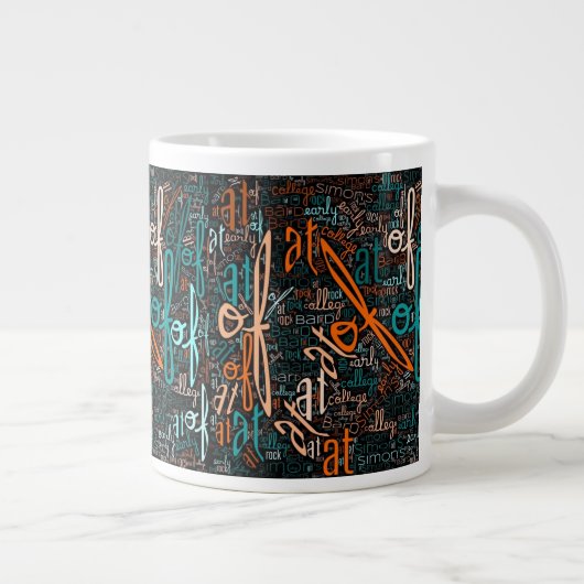 Jumbo SR Names Word-Cloud-Tasse von Marla Goldberg Jumbo-Tasse (Rechts)
