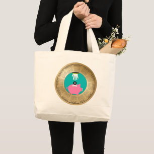 Jumbo-Tasche – 2026 Kalender Rosa Schweinchen-Desi Jumbo Stoffbeutel