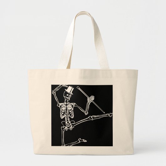 Jumbo Tasche DANCING SKELETON MIT TOP HAT (Vorne)