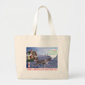 jumbo Tasche. Frohe Weihnachten glücklich neues Ja Jumbo Stoffbeutel (Vorne)