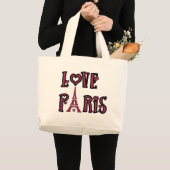 Jumbo-Tasche - Liebe Paris Jumbo Stoffbeutel (Vorderseite (Produkt))