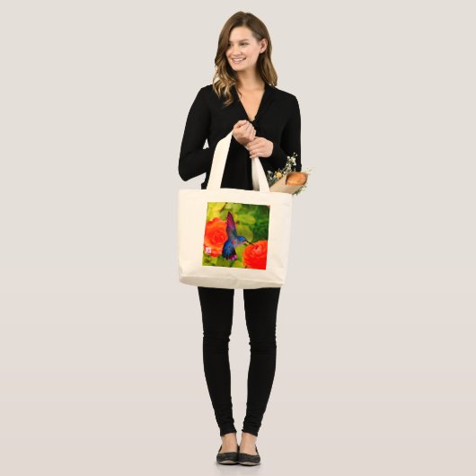 Jumbo Tasche VOLL KUNSTBAR, HUMMINGBIRD & BEES (Vorderseite (Model))